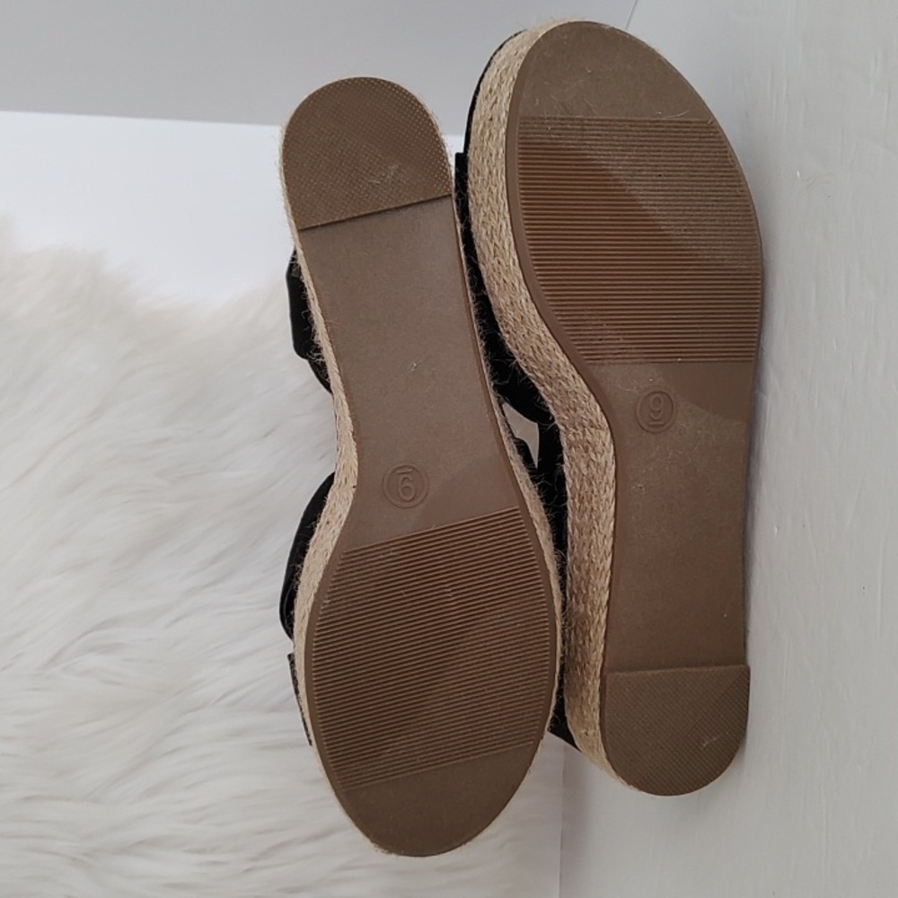 Big Buddha Black Espadrille Wedge/Platform Sandals/ Size 9 - Picture 7 of 11